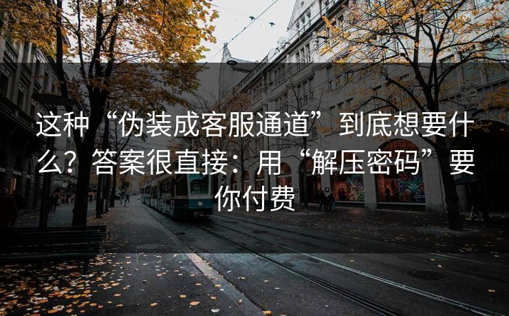 这种“伪装成客服通道”到底想要什么？答案很直接：用“解压密码”要你付费