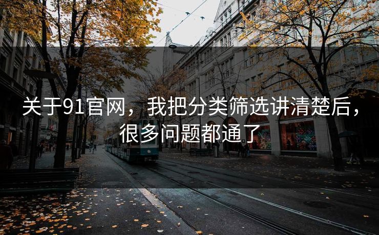 关于91官网，我把分类筛选讲清楚后，很多问题都通了